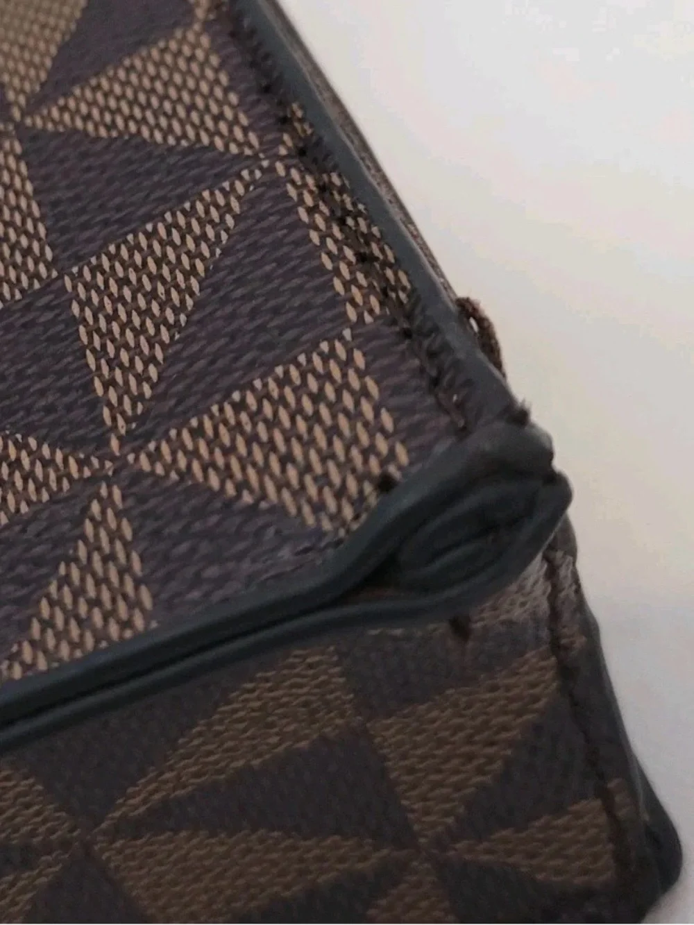 Structured Brown Geometric Triangle Mini Satchel Crossbody Bag with Tan Handles